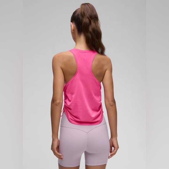 Pima Cotton Racerback Ruched Side Tank - Picture 2 of 7